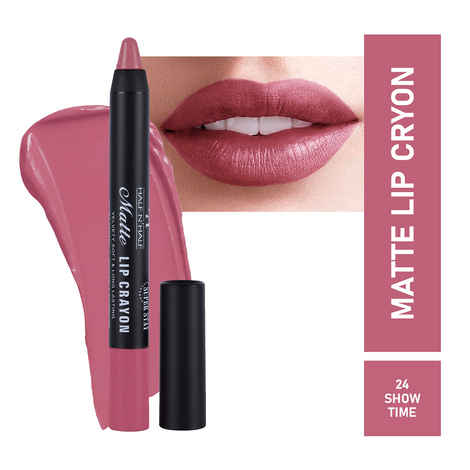 Buy Half N Half Matte Lip Crayon Velvet Soft, Rich Creamy Matte Texture, 24h Super Stay, Waterproof & Non-Transfer, Long Lasting, Matte Finish, 24 Show Time (3.5 gm) - Purplle