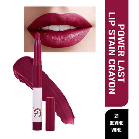 Buy Mattlook Power Last Lip Stain Crayon LipstickA Rich Colour, Non Transfer, Mask Proof & Luxurious Creamy Matte, Divine Wine (1.3 gm) - Purplle