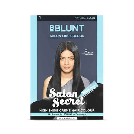 Buy BBlunt Salon Secret High Shine Creme Hair Colour - Natural Black (152 ml) - Purplle