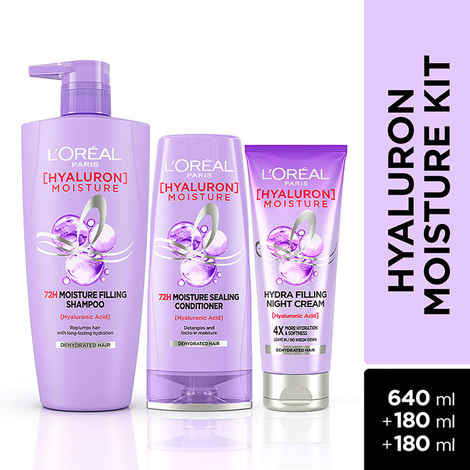 Buy L'Oreal Paris Hyaluron Moisture - 72H Hydration Kit 640ml + 180ml + 180ml - Purplle