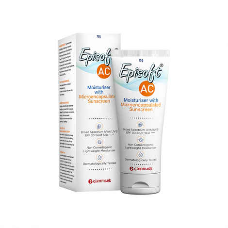 Buy Glenmark Episoft AC Moisturizer with Sunscreen, SPF 30+ | For Men and Women, 75 gms - Purplle