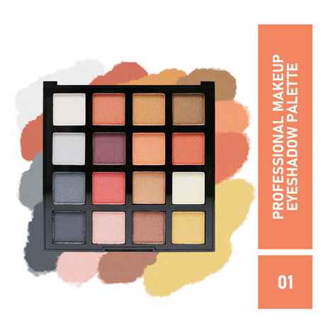 Buy Half N Half Professional Makeup kit, 16 Colours Eyeshadow Palette, Multicolor-01 (18 gm) - Purplle