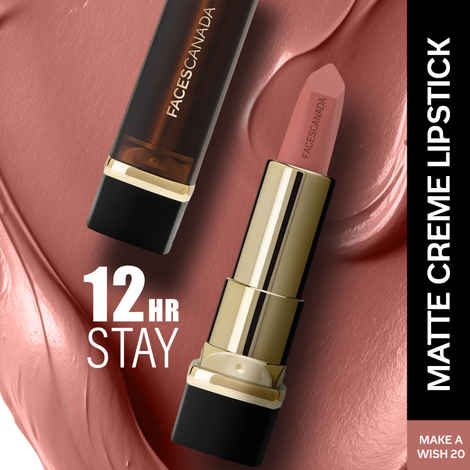 FACES CANADA Comfy Matte Creme Lipstick - Make A Wish, 4.2 gm | Long Stay | Creamy Matte Finish | Intense Color | Hydrating & Nourishing | Smooth Application