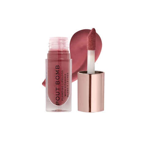 Buy Makeup Revolution Pout Bomb Plumping Gloss Sauce Dusty Pink 4.6 ml - Purplle