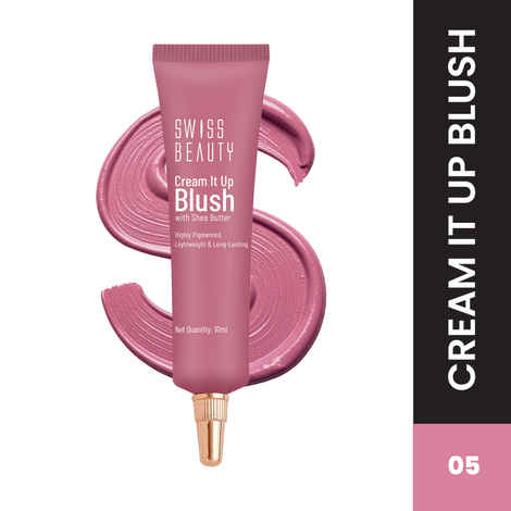 Swiss Beauty Cream It Up Blusher With Shea Butter | Highly Pigmented | Long-lasting | Buildable & Blendable | All Skin Types|5|Cheek-o-Pink