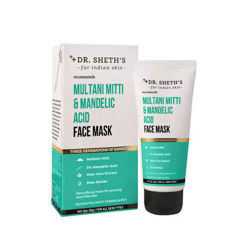 Buy Dr. Sheth's Multani Mitti & Mandelic Acid Face Mask - 50g - Purplle