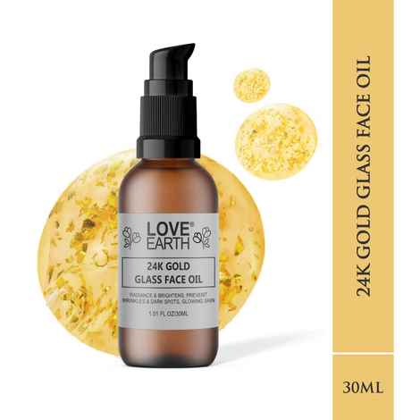 Buy Love Earth 24K Gold Glass Face Oil For Reduces Wrinkle & Dark Spot, Gives Glowing Skin 30 ml - Purplle