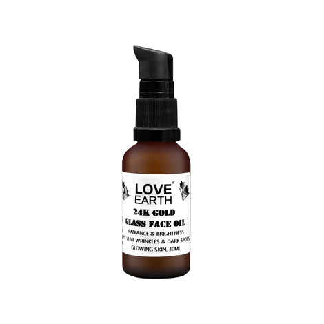 Buy Love Earth 24K Gold Glass Face Oil For Reduces Wrinkle & Dark Spot, Gives Glowing Skin 30 ml - Purplle