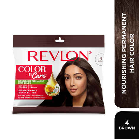 Buy REVLON Color 'n Care NOURISHING PERMANENT HAIR COLOR - 4 Brown (Sachet) - Purplle