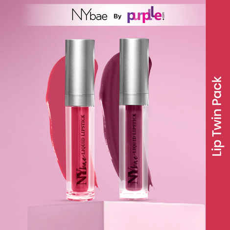 Buy NY Bae Twin Confessions Lip Combo | Pack of 2 | Moisturizing | Long Lasting | Dark Pink & Mauve Lipstick (9ml) - Purplle