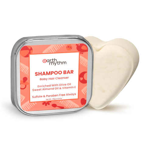 Buy Earth Rhythm Baby Shampoo Bar With Vitamin E | Softens, Moisturises, Protects | All Hair Types | for Kids | With Tin -80 gm - Purplle
