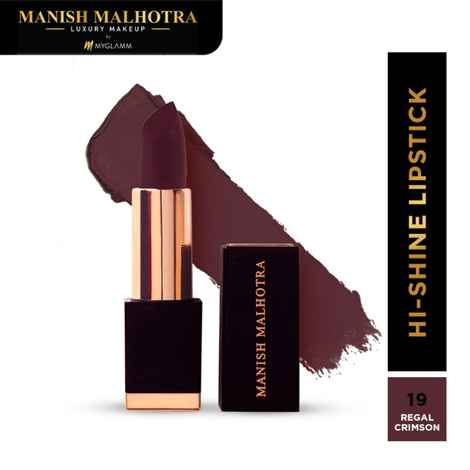 Buy Manish Malhotra Beauty By MyGlamm Hi-Shine Lipstick-Regal Crimson-4 gm - Purplle