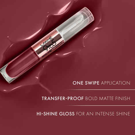 Lakme 9 to 5 Matte to Glass Liquid Lip - Beachy Vibe, 7.6 ml