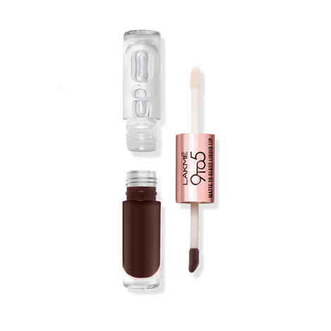 Lakme 9 to 5 Matte to Glass Liquid Lip - Walnut Praline, 7.6 ml