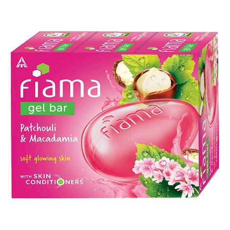 Buy Fiama Gel Bar Patchouli And Macadamia For Soft Glowing Skin, With Skin Conditioners For Moisturized Skin, 375 gm (125g - Pack of 3) - Purplle