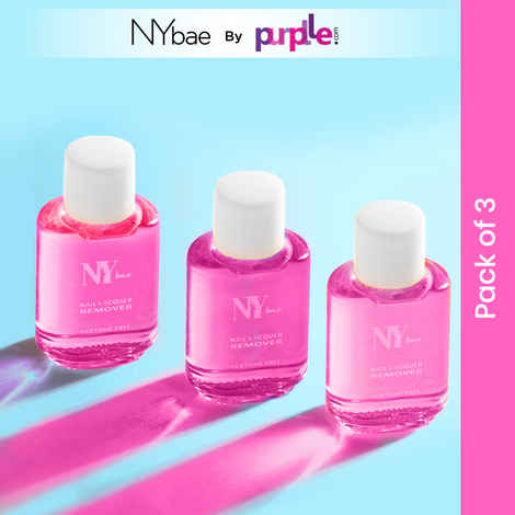 Buy NY Bae Nail Polish Remover Combo | Pack of 3 | Acetone Free Remover (90 ml) - Purplle
