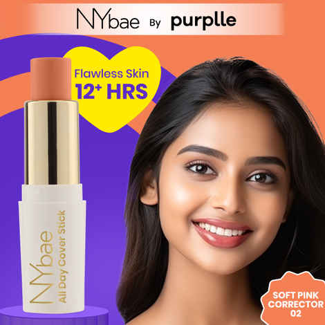 Buy NY Bae All Day Cover Stick - Soft Pink Corrector 02 (4.2 gm) | Foundation Stick | Concealer | Bronzer | Colour Corrector | Highlighter | Face Makeup - Purplle