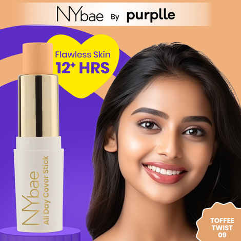 Buy NY Bae All Day Cover Stick - Toffee Twist 09 (4.2 gm) | Foundation Stick | Concealer | Bronzer | Colour Corrector | Highlighter | Face Makeup - Purplle