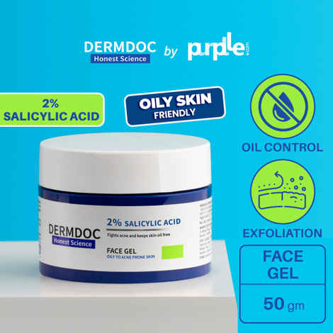 Buy DermDoc by Purplle 2% Salicylic Acid Anti Acne Face Gel (50 gm) | salicylic acid gel | cleansing salicylic acid | face gel cream | face gel for oily skin - Purplle