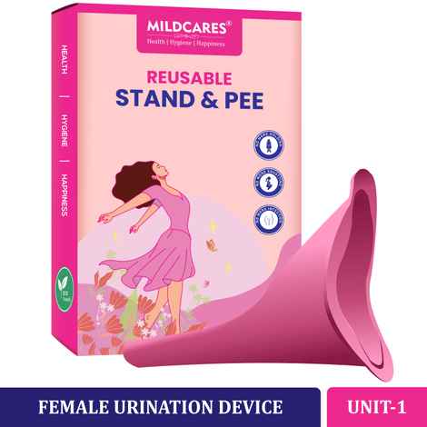 MildCares Silicone Stand and Pee Reusable Female Urination Device (Pack of 1) | For Women, Pregnant Women, Joint Pain Patients & Travellers | Easy To Carry | Reduces The Risk Of UTI Infections | Travel Friendly | Leak-proof