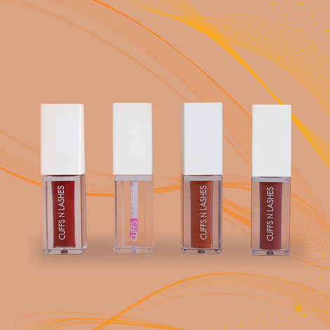 Buy Cuffs N Lashes Combo Pack of Set of 4 Lip Gloss ( Multiverse-01, Rumour-03, Peach Me-05, Just Like Magic-07 ) - Purplle