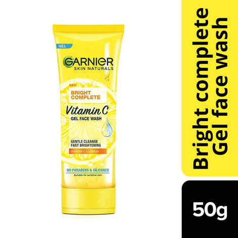 Buy Garnier Bright Complete Vitamin C Gel Facewash, 50 gm - Gentle Cleanser For Instant Brighter Skin - Purplle