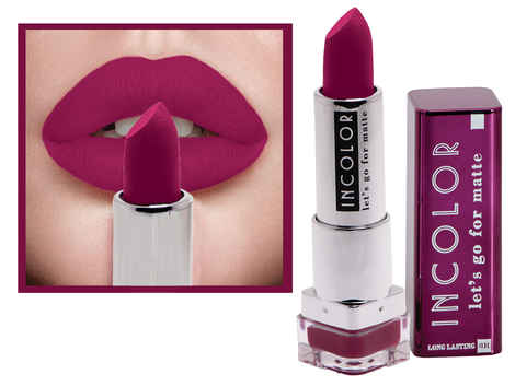 Buy Incolor Lets Go For Matte Lipstick 02 Yum Yum 3.7 g - Purplle