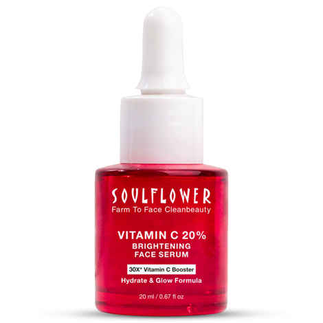 Buy Soulflower 20% Vitamin C Face Serum With Vitamin E, Kakadu Plum, Lemon For Glowing Skin, Reduces Dark Spots, Pigmentation & Dull Skin |30X* Vitamin C Booster Hydrate & Glow Formula | 20 ml - Purplle