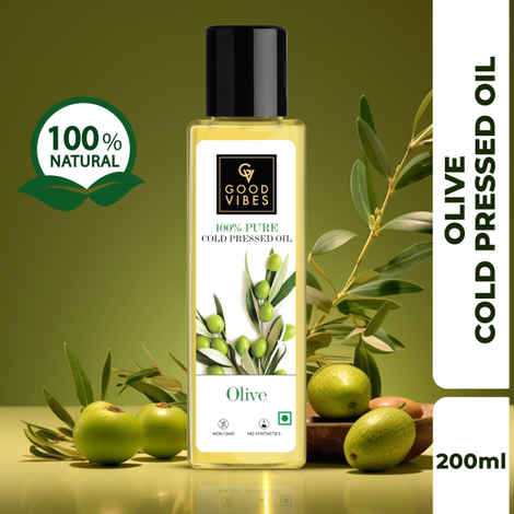 Good Vibes Olive 100 Pure Cold Pressed Carrier Oil For Hair Skin Hair Repair Anti Ageing No Parabens No Animal Testing 100 Ml