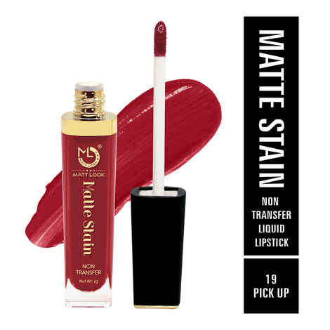 Buy Mattlook Lip Gloss Creamy Matte Stain Lipstick, Non Transfer, Highly Pi gmented Colour, Long Lasting, Waterproof, Liquid Lipstick, Pick Up (6 gm) - Purplle