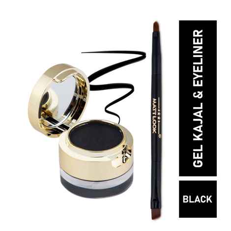 Buy Matt look Fashion Eye Makeup Gel Kajal & Cake Eyeliner 24H Stay, Black (4gm+3gm) - Purplle