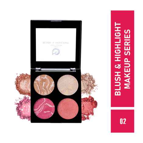 Buy Mattlook Make-up series Baked Blush & Highlight Palette, Multicolor-02 (12 gm) - Purplle
