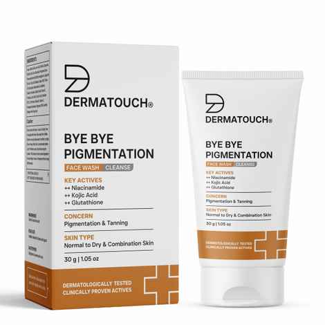 DERMATOUCH Bye Bye Pigmentation Face Wash || Anti Pigmentation Face Wash for Women/Men with Niacinamide, Kojic Acid, & Glutathione -30G