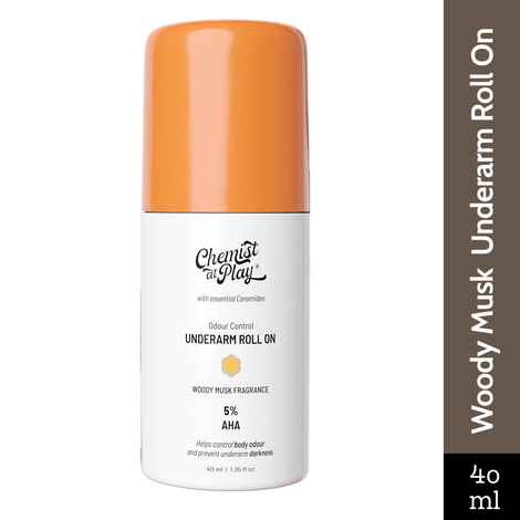 Buy Chemist at Play UnderArm Roll On | Alcohol & Aluminium Free | Woody Musk | Women & Men Deodorant Roll-on - For Men & Women (40 ml) - Purplle