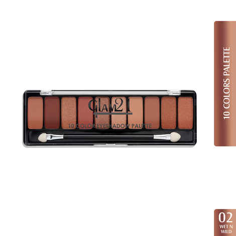 Buy Glam 21 Shades of Trend Eyeshadow Palette | 10 Highly Pigmented Shades |Smudge Free & Long-Lasting | 13.5gm - Shade -02 - Purplle