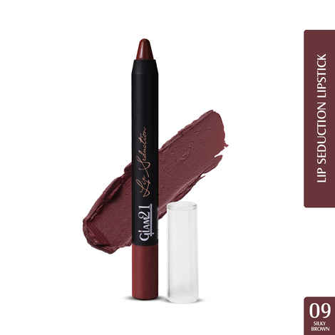 Buy Glam 21 Lip Seduction Non- Transfer Crayon Lipstick| Lightweight & Longlasting|Creamy Matte Formula - 2.8gm|Silky Brown|09 - Purplle