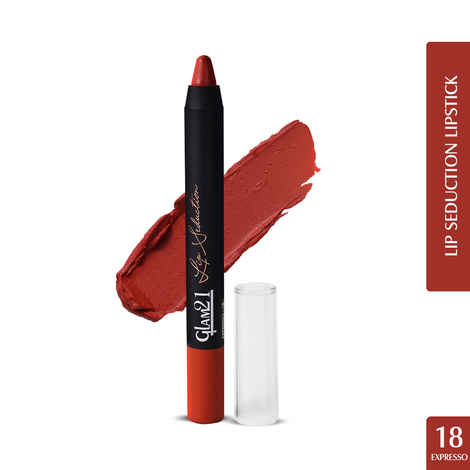 Buy Glam 21 Lip Seduction Non- Transfer Crayon Lipstick| Lightweight & Longlasting|Creamy Matte Formula - 2.8 gm|Expresso|18 - Purplle