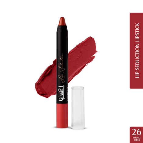 Buy Glam21 Lip Seduction Non- Transfer Crayon Lipstick| Lightweight & Longlasting|Creamy Matte Formula - 2.8gm| Spring Brick| 26 - Purplle