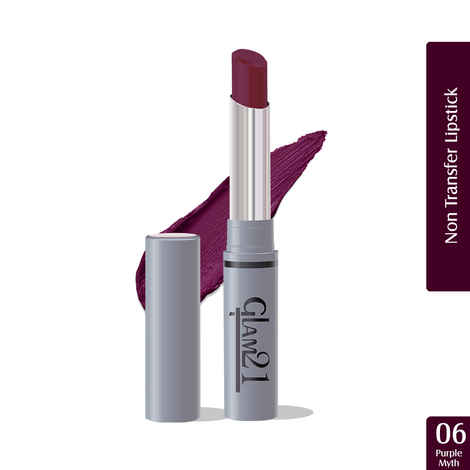 Buy Glam 21 Long Lasting Non-Transfer Lipstick|Creamy Matte Formula 2.0 gm|Purple Myth-06 - Purplle