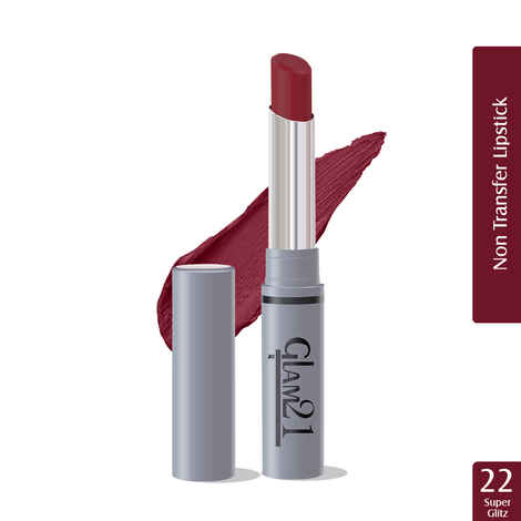 Buy Glam 21 Long Lasting Non-Transfer Lipstick|Creamy Matte Formula - 2 gm|Super Gletz-22 - Purplle