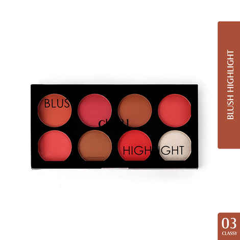 Buy Glam21 Blush Highlighter Palette | Silky pigments for long lasting shimmer look | suitable for all skin tone | 24 gm - Classy-03 - Purplle
