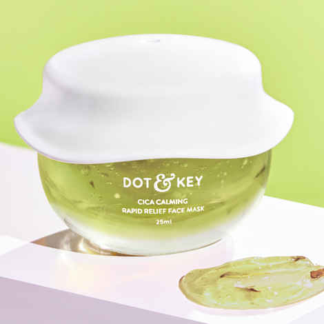 Dot & Key CICA Calming Rapid Relief Face Mask | Cica Niacinamide Gel Face Pack For Oily, Acne Prone And Sensitive Skin | 25 ml