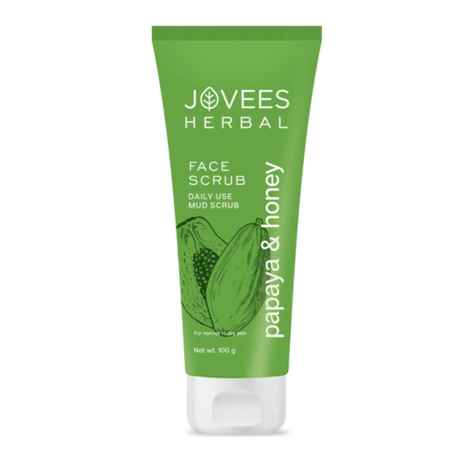 Buy Jovees Herbal Papaya & honey Face Scrub | With Honey, Neem & Chamomile Extract | For Normal to Dry Skin | Gently Removes Dead Skin | Improves Uneven Skin Tone | Paraben And Alcohol Free | 100 gm - Purplle