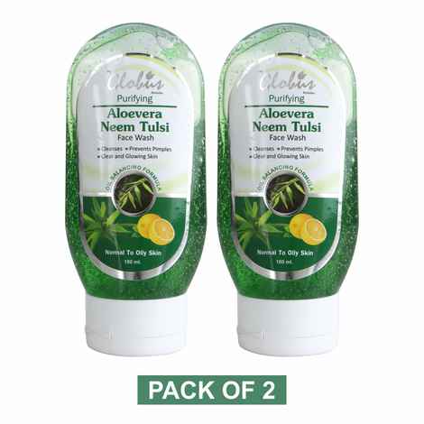Buy Globus Aloe & Neem Face Wash (100 ml x 2) (Pack Of 2) - Purplle