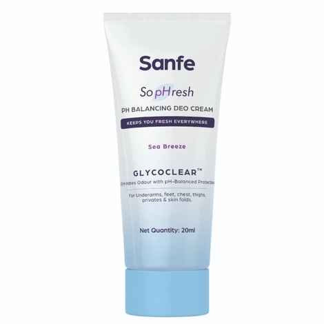 Buy Sanfe So pHresh pH Balancing Deo Cream- Sea Breeze| For Underarms, Feet, Intimates & Skin Folds| Eliminates Body Odor| Long Lasting Freshness| 20 ml - Purplle
