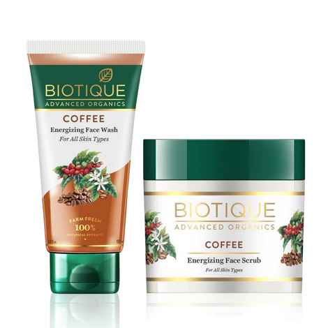 Buy Biotique Advanced Organics Coffee Face Wash 150 ml + Scrub 50 gm combo - Purplle