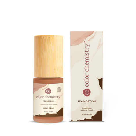 Buy Juicy Chemistry Liquid Foundation, Luminous Natural Finish, Buildable Coverage, Enriched with Rosehip & Green Tea - Certified Organic (30 ml) Malt DN03 - Purplle