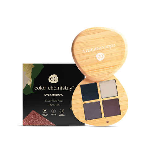 Buy Juicy Chemistry Eyeshadow Quad, 4 Intense Pigments, Super Blendable, Enriched with Rosehip & Green Tea - Certified Organic (8 gm) Groundwork EQ01 - Purplle