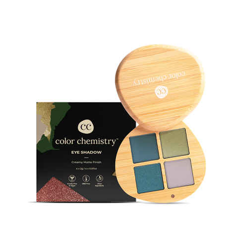 Buy Juicy Chemistry Eyeshadow Quad, 4 Intense Pigments, Super Blendable, Enriched with Rosehip & Green Tea - Certified Organic (8 gm) Seafoam EQ02 - Purplle