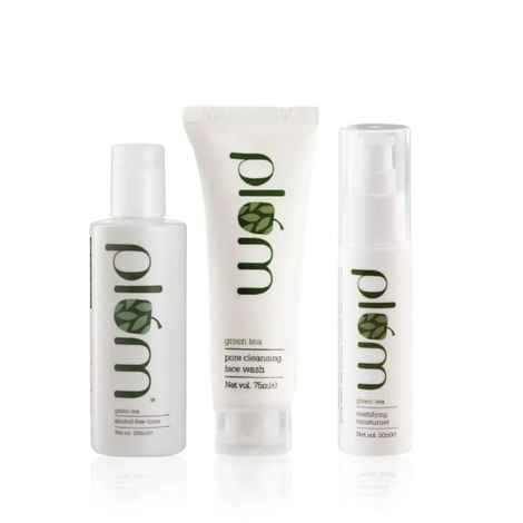 Buy Plum Green Tea Cleanse Tone & Moisturise Kit (Pack of 3) - Purplle